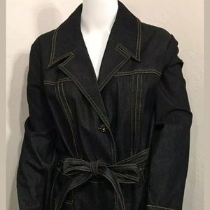 ✔️SOLD ✔️New Bisou Bisou XL Denim Trench Coat Belt